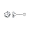 BISAER Cubic Zirconia Earrings Studs 18K Gold Plated Flat Back