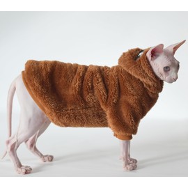 Sphynx Cat Sweater Warm Thickened Knitted Stratch Hairless Cat Clothes Cat Vest for Devon,Cornish,Peter Bald, Small Kitten (XX-Large)