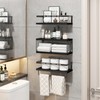 Fixwal 3+1 Tier Wall Mounted Bathroom Shelves Over Toilet, Rustic