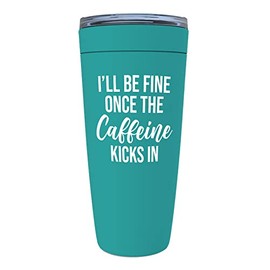Coffee Lover Mint Edition Viking Tumbler 20oz - i'll be fine once - Caffeine Addict Brew Espresso Americano Barista Overtime Worker Accountant Engineer