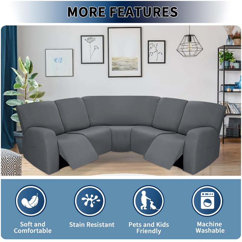 PureFit Additional Seat Cover for Reclining Couch Covers, Super Stretch