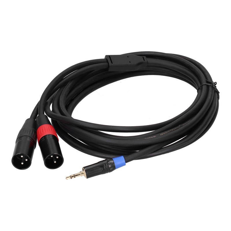 3.5mm Stereo Male to Dual 2 XLR Male Plug Connector