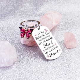 Sister In Law Gifts for Women Cute Butterfly Keychain for Women Sister In Law Birthday Gifts Ideas Unique Christmas Mothers Day Gift for Womens Stocking Stuffers
