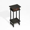 Furinno Turn-N-Tube Tall End Table, Side Table with Bin, Black