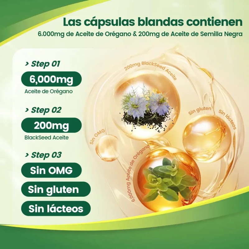 Vvivonu - Aceite De Orégano 6000mg 300 Cápsulas - Top