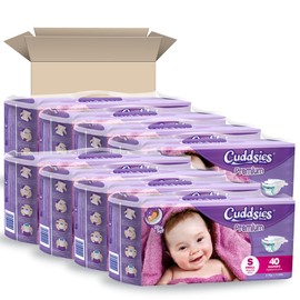 COOSHKINS Cuddsies Premium Baby Diapers Ultra Soft Bulk Buy (Small 40 per Pack x Pack of 8 = 320 Diapers)