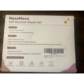 New Baby Naco Moco Bassinet Sheet Set 4 Ct Gender Neutral Infant Bed Sheet 33x20