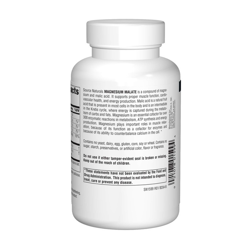 Source Naturals Magnesium Malate 3750 mg Per Serving Essential Magnesium