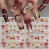 POWPOP Christmas Nail Art Stickers Decals 5D Embossed Bow Nail