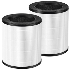 GEPPHILL B-D03 Filter Replacement Compatible with MOOKA B-D03 Air Purifier, 3-in-1 True H13 HEPA Air Filter for Smoke, Odor, Dander, Pollen, B-D03, 2 Pack, White