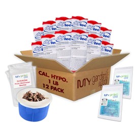 Drytec Calcium Hypochlorite Pool Shock 1 lb. 68% Bag, Complete Pool Care Kit with My Garden Pool Skimmer Sock and 7-in-1 Test Strips, 60 ct. – Powerful Chlorine Shock for Clear Swimming Water (12)