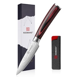 KEEMAKE Professional Paring Knife – Razor-Sharp 3.5" Fruit Knife High Carbon Stainless Steel for Peeling, Slicing, Ergonomic Handle, Ideal for Fruits, Veggies & Precision Kitchen Tasks with Sheath