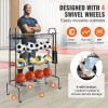 4-Layers Rolling Basketball Shooting Training Stand Sports Equipment Storage Organizer
