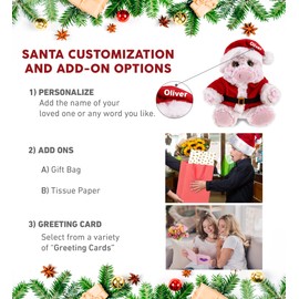 DolliBu Santa Sitting Pig Stuffed Animal Plush Toy - Super Soft Farm Animal Dress Up with Red Santa Claus Outfit, Cute Wildlife Gift, Holiday 9 Inches