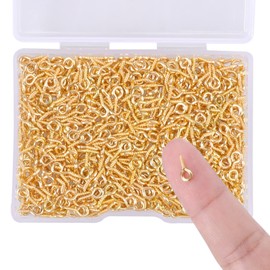 Pack of 600 8 mm Through Hooks, Mini Eyes Screw Eyelets Screw Hooks Stainless Steel Eye Screw Eye Pins Wood Thread Eye Screws for Resin Jewellery Beads Jewellery Making and Plastic