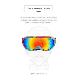 DPLUS Ski Goggles Snow Snowboard Snowmobile Men Women Youth Kids Anti Fog Winter Sports Snowboarding Skiing Goggles (PRINTING)