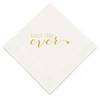 Weddingstar 3-Ply Gold Foil Cocktail Napkins White - Best Day