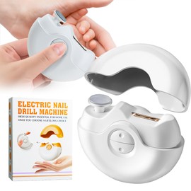 Electric Nail Clipper, USB Rechargeable Automatic Nail Clipper, with 2 Adjustable Speeds and Nail Clip Storage, 2 -in -1Electric Nail Trimmer, for Baby, Kids, Adult, Seniors, Caregivers (White)