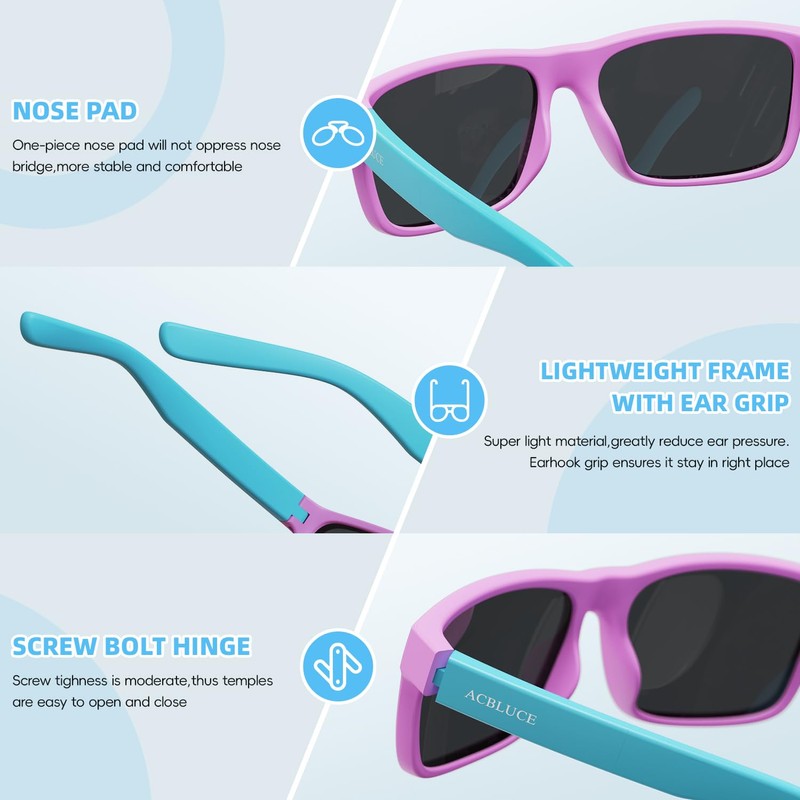 Kids Sunglasses Polarized Sport Youth Baseball Cycling Sun Glasses TPEE