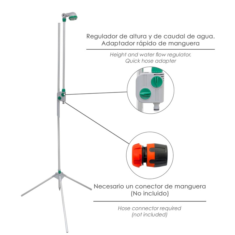 WOLFPACK Linea Professional Portable Garden Shower with Tripod