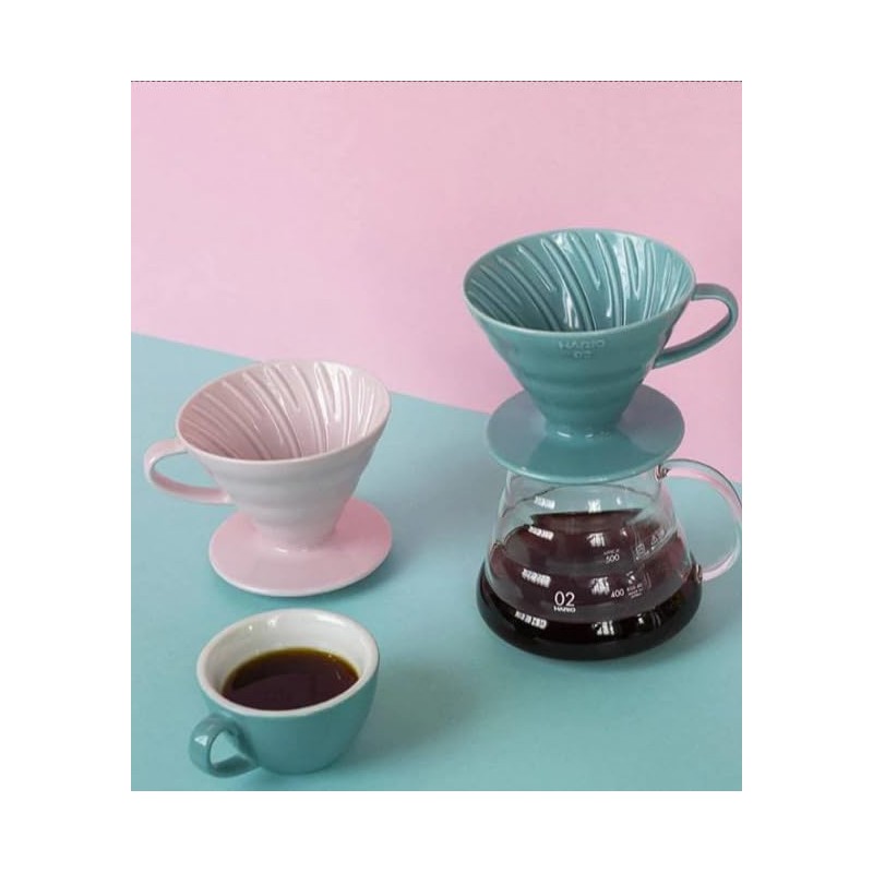 Hario V60 Ceramic Coffee Dripper Pink - Size 02