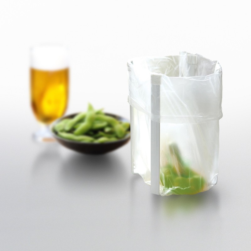 Yamazaki Industries 3180 Polythene Bag Eco Holder Tower L White