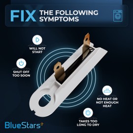 [Pack of 6] BlueStars 3392519 Dryer Thermal Fuse - Fit for Whirlpool Kenmore Dryers G4AP0500- Replaces AP6008325 3388651 694511 80005 PS11741460