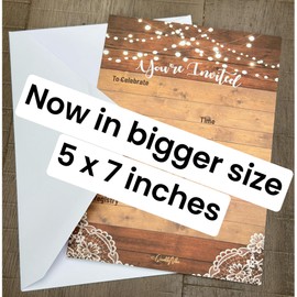 QualityVibe 25 rustic invitations & 25 envelopes for wedding, bridal shower, birthdays, engagements, bachelorettes This barn rustic invite style is also great for housewarming, retirement & rehersal parties.