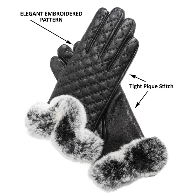 CANDOR AND CLASS Women's Touchscreen Cashmere Lined Leather Gloves, Gift