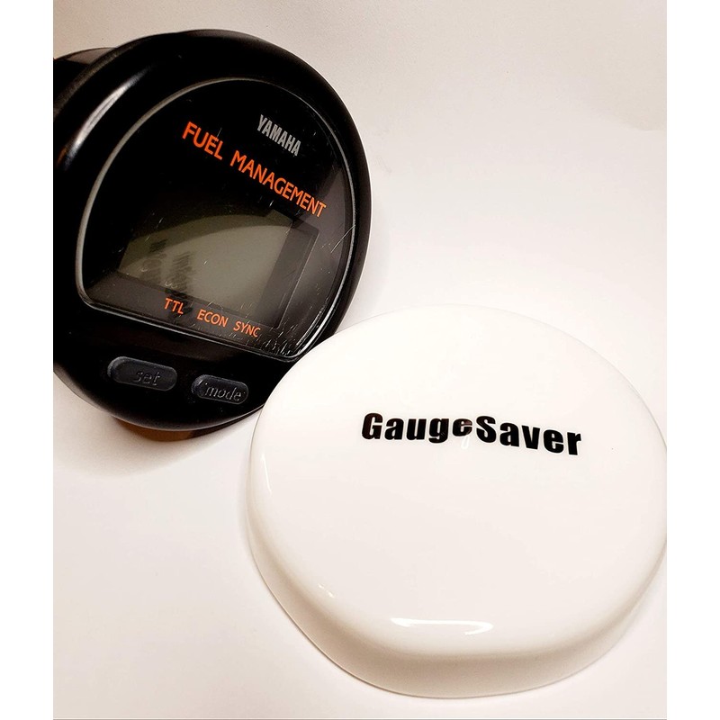 GaugeSaver White Vinyl Cover (1) for Round Digital Yamaha, Mercury,