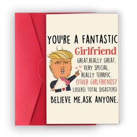 XXDJLP Humor Trump Valentines Day Card Gifts for Girlfriend,Sweet Valentines Day for Girlfriend, Naughty Anniversary Birthday Card for Girlfriend, Vday Cards for Women