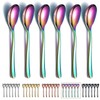 Rainbow Coffee Spoons 6 Pieces Kyraton 5.5 Inch Stainless Steel