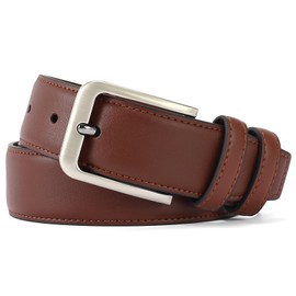 SENDEFN Men's Leather Belt, 35 mm Wide, Men's Belt for Business and Formal Occasions with Gift Box Belt, reddish brown, 115