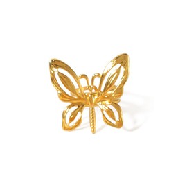 Kokoma Bohemian Flower Statement Ring for Women Butterfly Layered Open Finger Band Wedding Bands Engagement Promise Rings Fashion Jewelry for Cocktail (Butterfly)