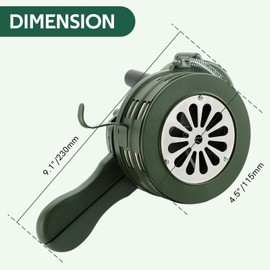 MYFULLY Handheld Air Raid Siren | 110DB Aluminium Alloy Crank Operated Siren