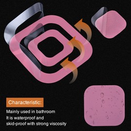 Secopad Non-Slip Bathtub Stickers, 72 PCS Safety Bathroom Tubs Showers Treads Adhesive Decals Scraper (Pink)