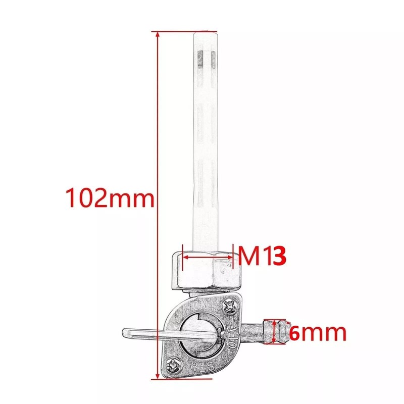 TDR 13mm Fuel Tank Tap Filter Petcock Switch for 125cc