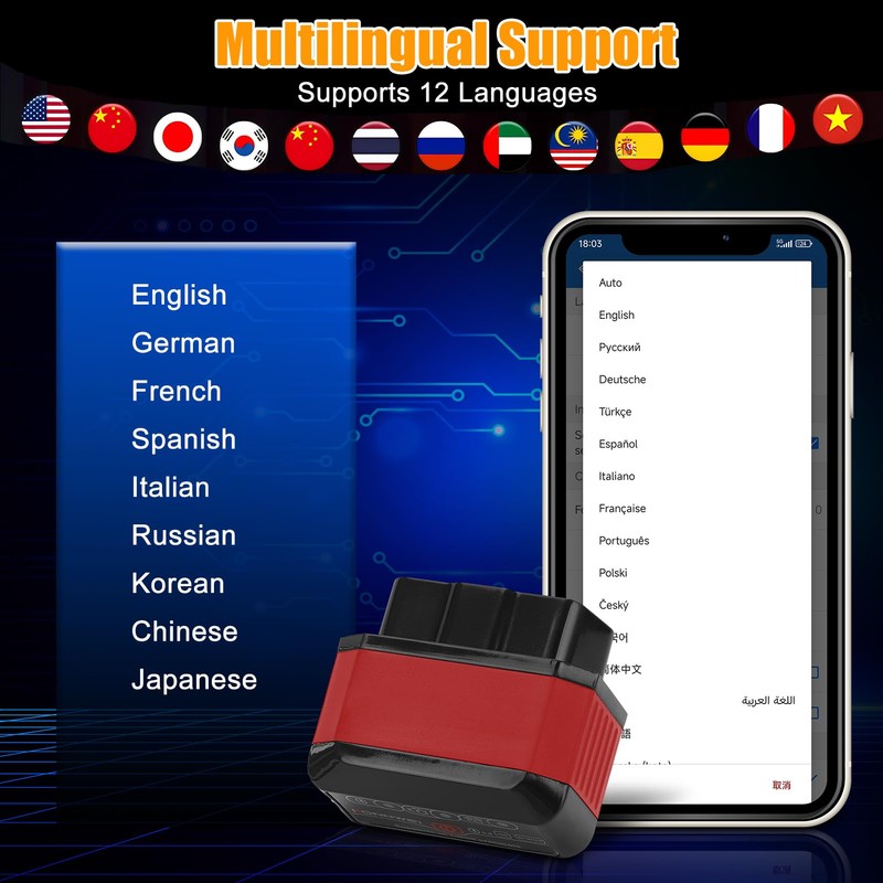 WODHMIEY OBD2 Bluetooth Diagnostic Tool, Car Engine Fault Code Reader