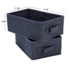 Collapsible Cotton Blend Rectangular Storage Drawer with Handle, Set of