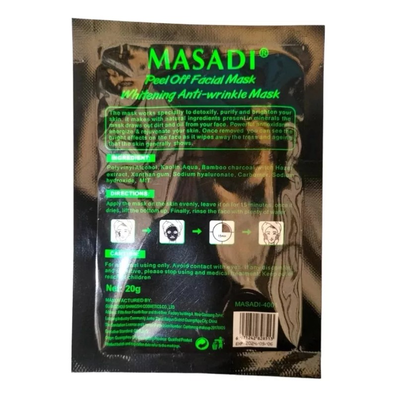 Movasa 10 Mascarillas De Carbón Activo Limpieza