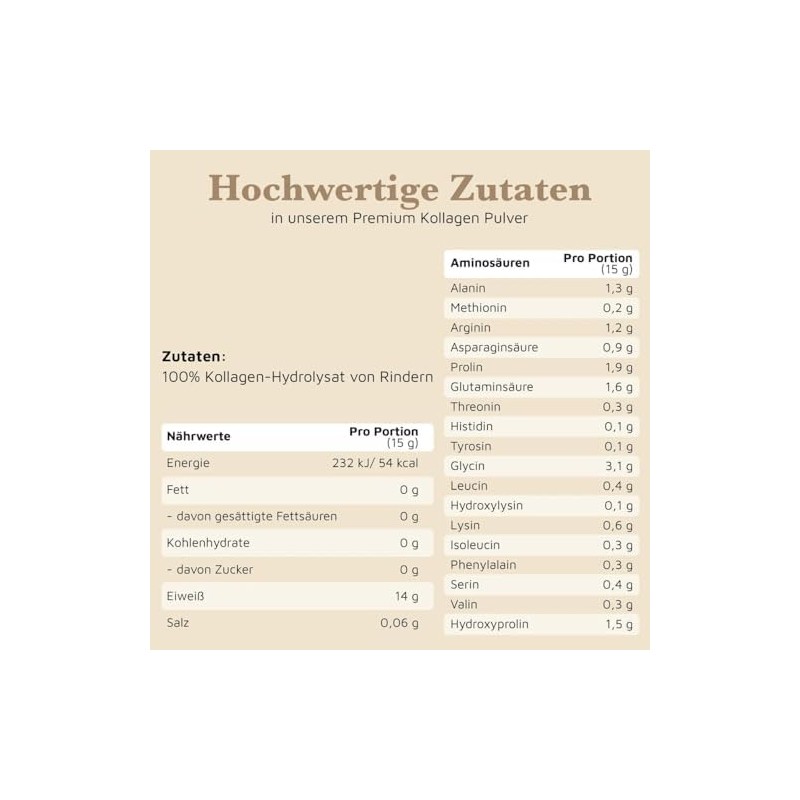 Premium Collagen Powder, 100% Pure Collagen Hydrolysate Type 1 &