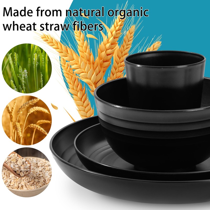 Supernal Wheat Straw Dinnerware Sets,Plates and Bowls Set, Dish Sets