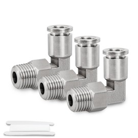 Bwintech 3 Pcs 10mm Tubing OD x 1/4 BSP Female Thread Elbow Stainless Steel Push to Connect Pneumatic Push Lock Fitting