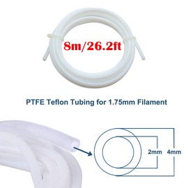 CESFONJER PTFE Teflon tubing 8M/26.2ft- 2mm ID X 4mm OD for 1.75 Filament Bowden 3D Printer -Allen Tech PTFE Teflon Tube + PTFE Teflon tube cutter