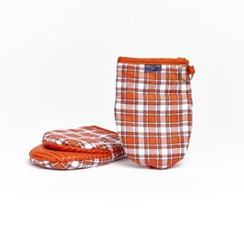 Nautica Home Kitchen Mini Mitts with Silicone Palm, Heat Resistant up to 500 Degrees F, Cotton Potholders for Cooking, Set of 2, Red Plaid