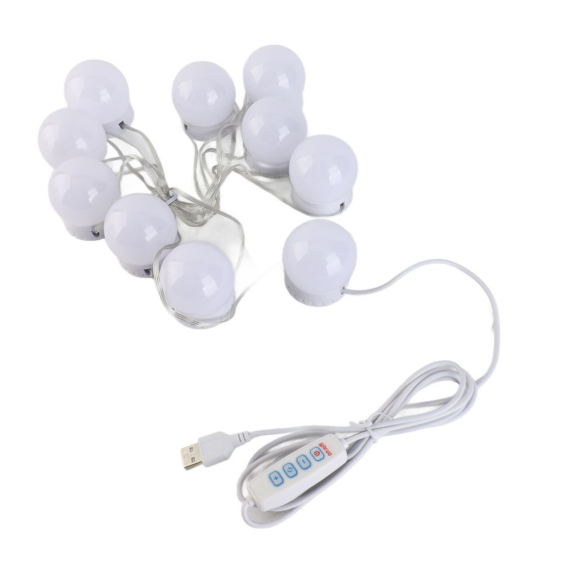 LED Makeup Mirror Lights Dimmable Bulb Warm/Cold Tones Dressing Mirror