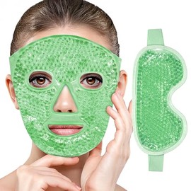 Máscaras de Hielo para Ojos y Cara, Mascarilla Gel Para Fria y Caliente Del Facial, para Reducir Bolsas Bajo los Ojos, Ojeras, Migraña, Alivio del Est
