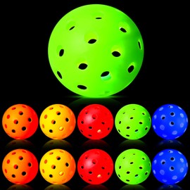 Arrowbash 10 Pack Light Up Baseball Glow in The Dark Practice Baseballs & Softballs LED Practice Balls Luminous Training Baseballs Hollow Airflow Softball Ceiling Balls for Teen Adult Baseball Fan