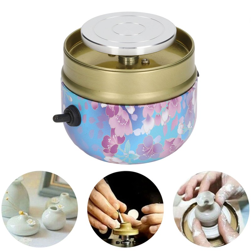 Mini Electric Pottery Wheel Metal CW CCW Adjustable Stepless Speed