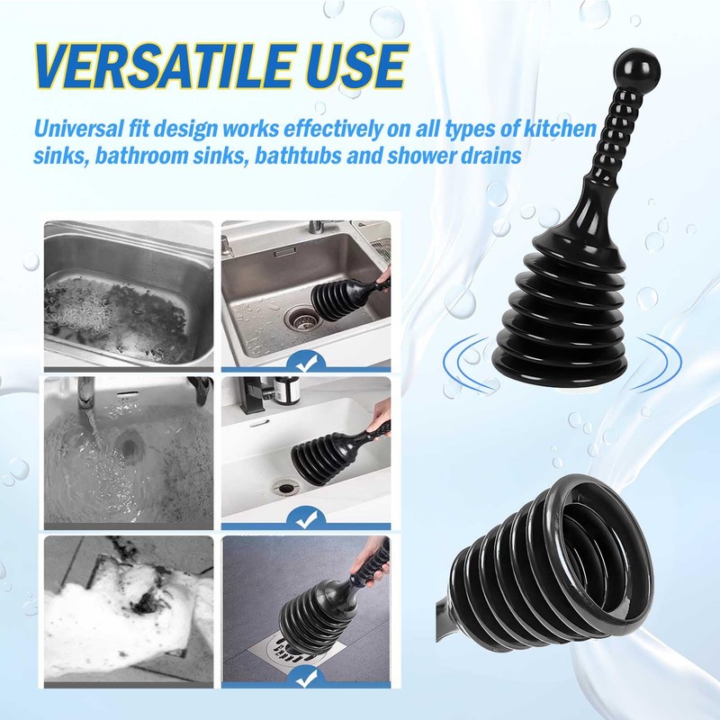 Sink and Drain Plunger for Bathrooms, Kitchens, Sinks, Baths and